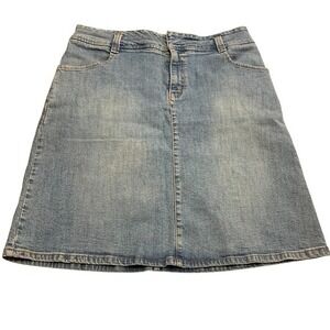 Vintage Levis's Denim Jean Knee Length Skirt Western Modest 90s‎ Y2K Country 16
